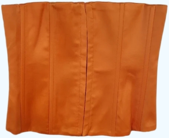 NWT Danielle Guizio Bold Orange Satin Corset Sz XS - Picture 4 of 10